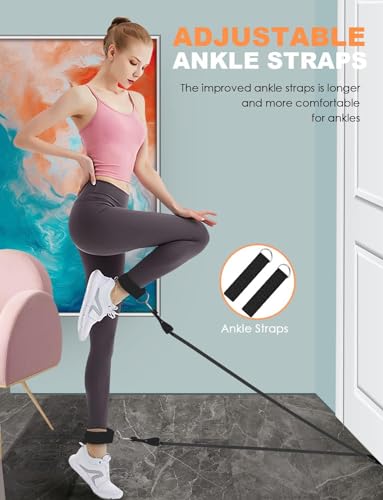WHATAFIT Resistance Bands, Exercise Bands，Resistance Bands for Working Out, Work Out Bands with Handles for Men and Women Fitness, Strength Training Home Gym Equipment