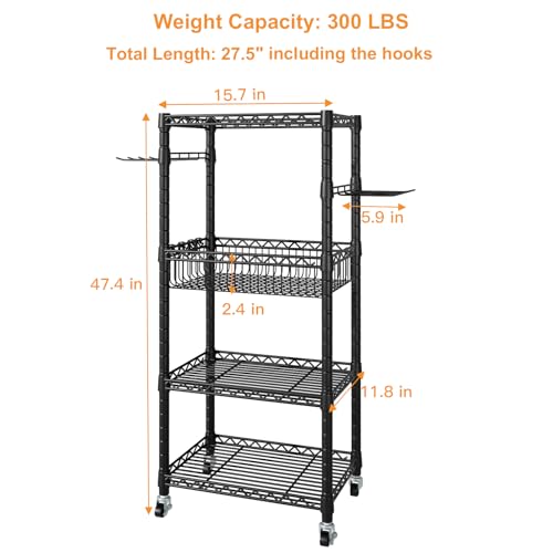 Home Gym Storage, 3 Tiers Workout Equipment Organizer with Wheels for Yoga Mats, Foam Roller, Dumbbells, Kettlebells, and Resistance Bands