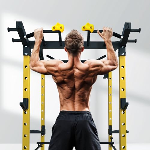 2024 Upgraded T2 Power Cage Muti-Function Power Rack with Lat Pulldown System Squat Rack with Weights and Bar Set for Home Gym with Unique Training Attachment