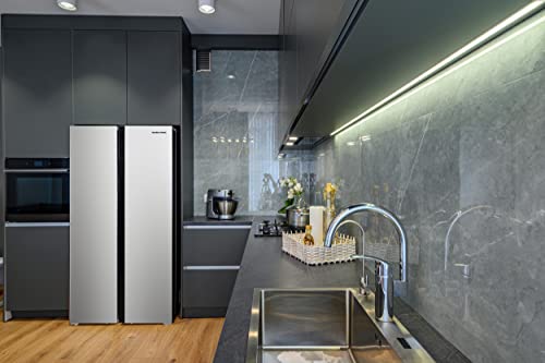 Hamilton Beach HBF2064 20.6 cu ft Counter Depth Full Size Refrigerator, Side Doors, Stainless