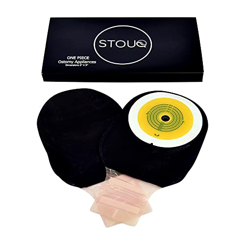 Black Ostomy Bags, One Piece Drainable Appliance, Cut to Fit Superior Colostomy Bags - Ostomy Bag Supplies - Open 10pcs/Box