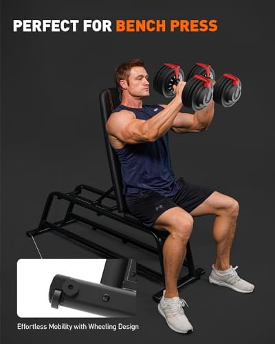 5 Adjustable Weight Bench, 1200 LB Workout From Home Fitness, Stable Durable Heavy Incline Bench, Multi-Purpose Gym Equipment, Strength Training Bench for Full Body Workout