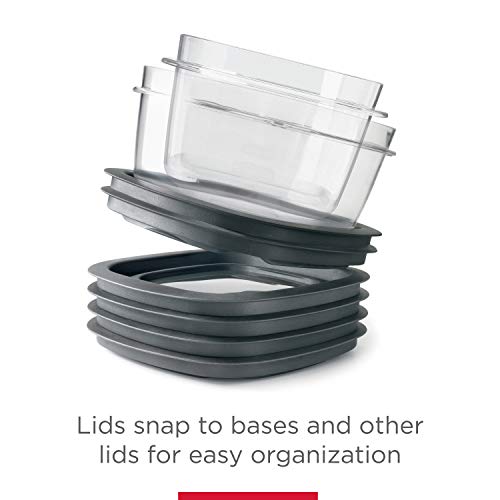 Rubbermaid 28-Piece Clear/Grey Food Storage Containers, Premium Snap Bases, and Various Size Lids, Perfect for Meal Prep, Leftovers, and Dishwasher Safe