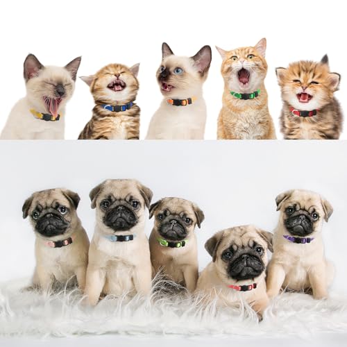 18 Pcs Breakaway Pet Collars,Safety Buckle for Puppy Collars and Kitten Collar,Nylon,Mixed Colors,Adjustable,Ideal for Girl Boy Pet Supplies,Stuff,Accessories(M)