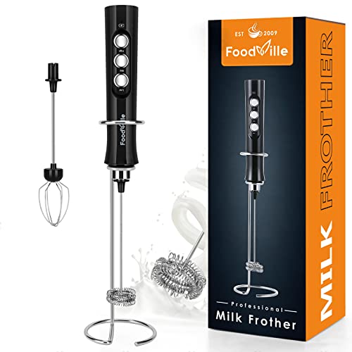 MF02 Rechargeable Milk Frother Handheld Foam Maker with Stainless Whisk for Cappuccino, Latte, Bulletproof Coffee, Keto Diet, Protein Powder, Matcha