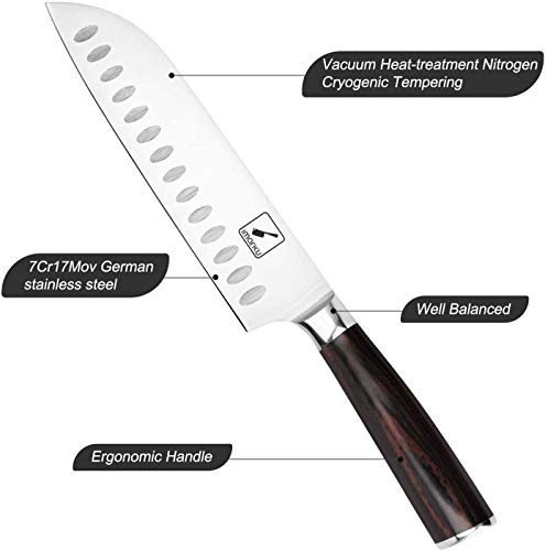 imarku Chef Knife 7 Inch Kitchen Knife Ultra Sharp Santoku Knife - 7Cr17Mov Japanese Chefs Knife, Kitchen Gadgets 2024, Birthday Gifts for Him Her, Best Fathers Day Gifts with High-End Gift Box