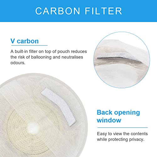 Colostomy Bags, 20Pcs Ostomy Supplies for Ileostomy Stoma Care, Ostomy Bag with Clamps, One Piece Drainable Colostomy Supplies Max Cut 70mm