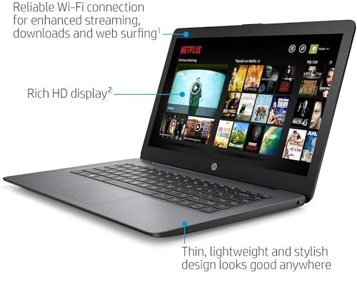 HP Stream 14-inch Micro-Edge HD Laptop, Intel Celeron N4000, 8GB RAM, 320GB Storage(64GB eMMC+256GB Micro SD), Windows 11 in S Mode with Office 365 Personal for 1 Year (Brilliant Black), W/GaLiMu