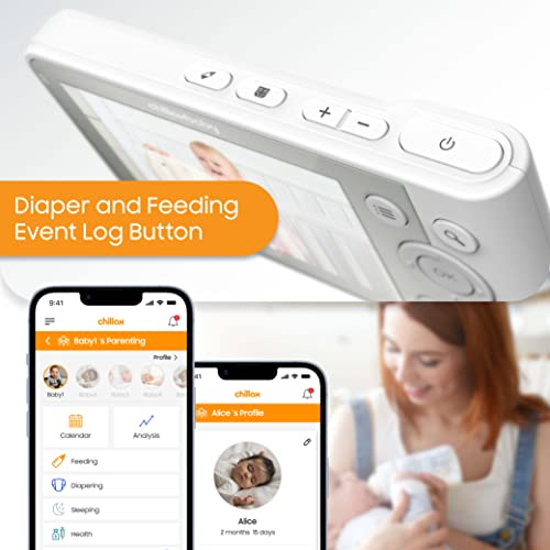 Chillax Giraffe Pro Smart Baby Monitor – WiFi Video Baby Monitor with Full HD 1080p Camera and 4.3” Video Parent Unit, Privacy Protection Switch, Auto Dimming LED, Gooseneck, 2-way Audio, Night Vision
