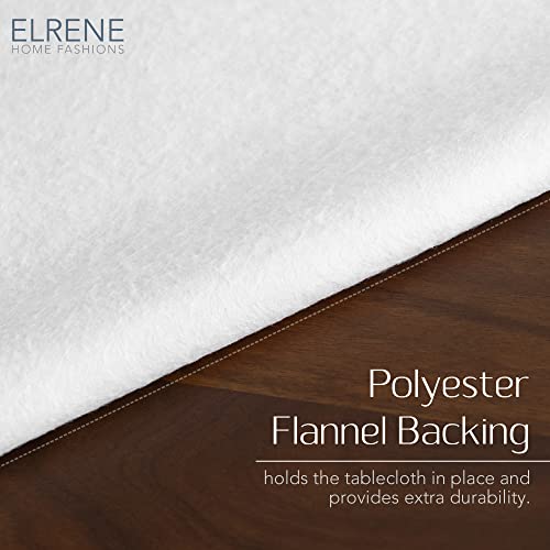 Elrene Home Fashions Ava Floral Jacobean Water- and Stain-Resistant Vinyl Tablecloth with Flannel Backing, 52 Inches X 70 Inches, Rectangle