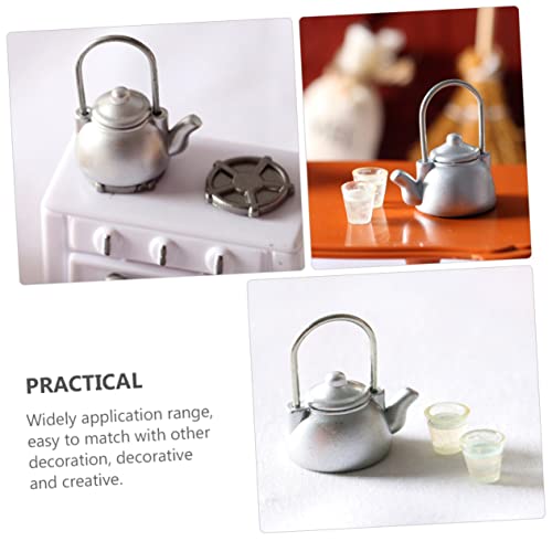 Toyvian 3 Pcs Old-Fashioned Kettle The Office Decor Home Decor Miniture House Furniture Orange Decor Miniature Dollhouse Office Desk Decor Stuff Mini Accessories Plastic Cup Old Fashioned
