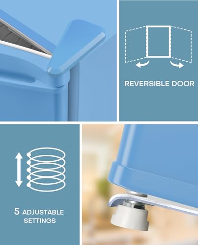 Upstreman 1.7 Cu.ft Mini Fridge with Freezer, Adjustable Thermostat, Energy Saving, Low Noise, Single Door Compact Refrigerator for Dorm, Office, Bedroom, Blue-FR17