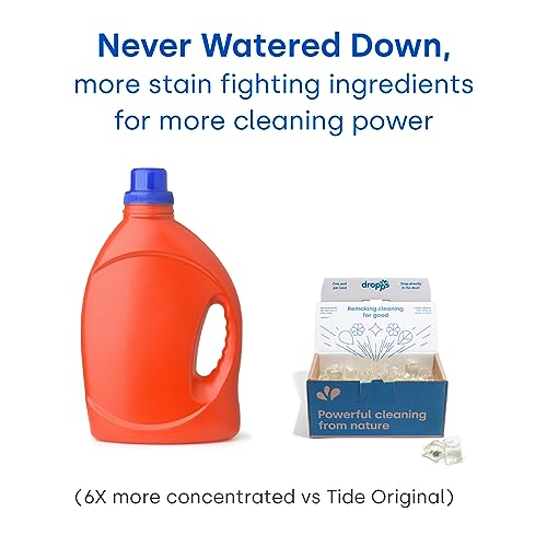 Dropps Stain & Odor Laundry Detergent Pods: Clean & Crisp | 64 Count | HE Compatible + All Washers | Cold Wash + All Temperatures | Tackles Tough Odors | Low Waste Packaging