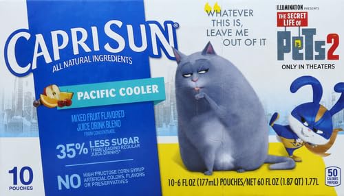 Capri Sun Pacific Cooler Mixed Fruit Naturally Flavored Kids Juice Drink Blend (10 ct Box, 6 fl oz Pouches)