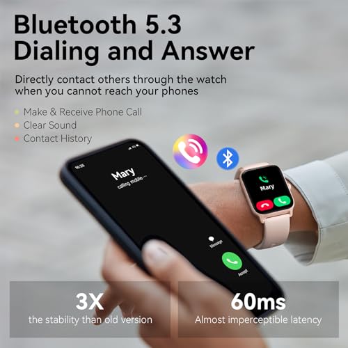 Gydom Smart Watch for Women -Answer/Dial Call & Alexa Built-in, 1.8" Touch Screen Fitness Watch with Heart Rate SpO2 Sleep Monitor, 100 Sport Modes, IP68 Waterproof Activity Tracker for iPhone Android