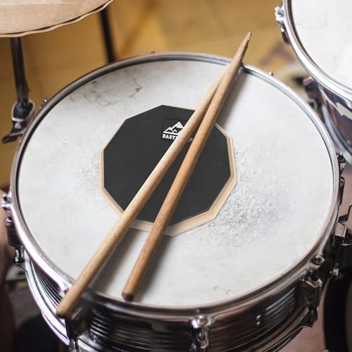 EASTROCK Practice Drum Pad, 6 Inches Double Sided Silent Drum Pad, Rubber Dumb Drum for Beginners,Black