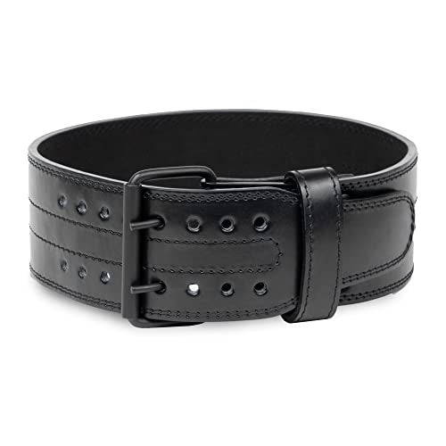Gymreapers Weightlifting Belt 6MM Genuine Leather - Double Prong Power Belt Heavy Duty 4-Inch Wide - Strong, Stabilizing Back Support For Deadlifts, Squats Powerlifting