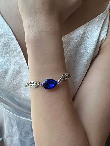 4 Pieces Fashion Teardrop Crystal Rhinstone Pendant Necklace Earring Bracelet Jewelry Set for Women Lady Wedding Birthday Party Prom Gifts