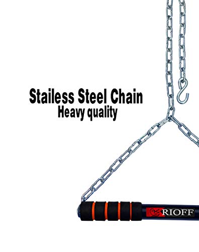 Rioff® Height Increase Pull Up Bar for ChinUps Hanging Rod for Home/Gym Use for Men Kids Boys Adults Fitted with Heavy Chain Sangal (6FT)