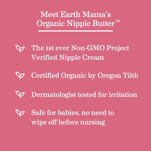 Organic Nipple Butter™ Breastfeeding Cream by Earth Mama | Postpartum Essentials Safe for Nursing, Non-GMO Project Verified, No Lanolin, 2-Fluid Ounce
