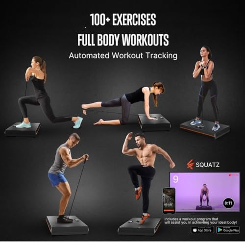 SQUATZ Pluto Home Smart Gym - 100lbs of Resistance - All-in-One Digital Gym Machine, WiFi and Bluetooth Enabled, Home Gym Equipment for Full Body Workouts