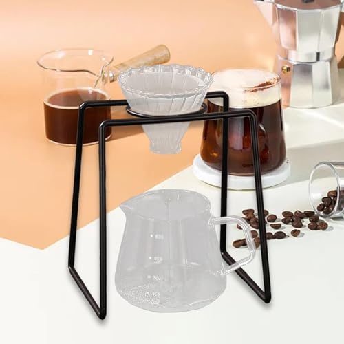 Pour Over Coffee Stand Coffee Dripper Holder Iron Frame Decoration Coffee Maker Accessories Coffee Station for Gift Kitchen, Style B