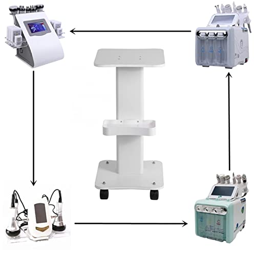 Multifunction Beauty Salon Trolley Use Pedestal Rolling Cart Wheel Aluminum Stand Personal Care Appliance Parts TMP1105 (Color : White)