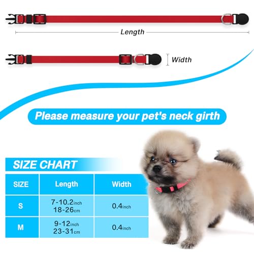 18 Pcs Breakaway Pet Collars,Safety Buckle for Puppy Collars and Kitten Collar,Nylon,Mixed Colors,Adjustable,Ideal for Girl Boy Pet Supplies,Stuff,Accessories(M)