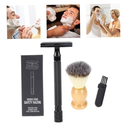 Razor Set Hand Double Sided Shaver Kit Shaving Brush Men Razor Case Shaving Accessories Personal Care Essentials Black, Razor Set