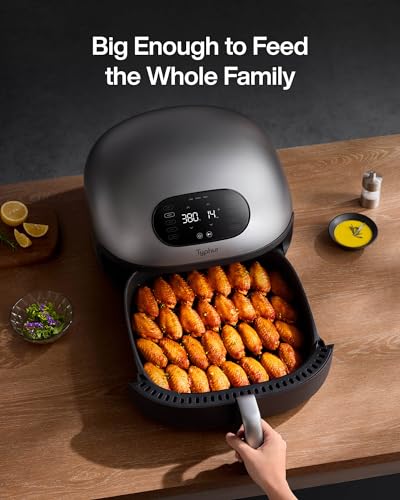 Dome Air Fryer, No.1 Cooking Speed Large Air Fryer with Superior Airflow, Self-cleaning Smart Digital Air Fryer with Dishwasher Safe Basket for Quick Easy Meals, Up to 32 Chicken Wings Capacity