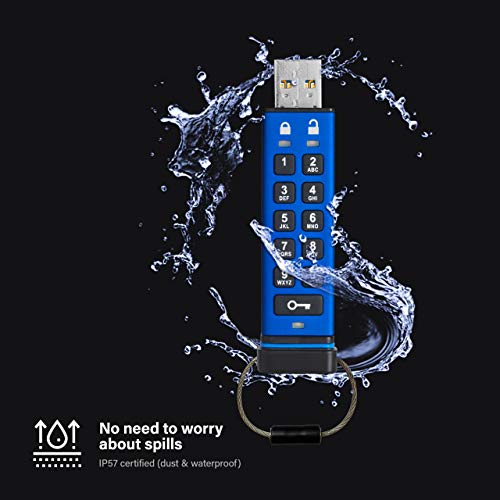 iStorage datAshur PRO 128 GB | Encrypted USB Memory Stick | FIPS 140-2 Level 3 Certified | Password protected | Dust/Water Resistant