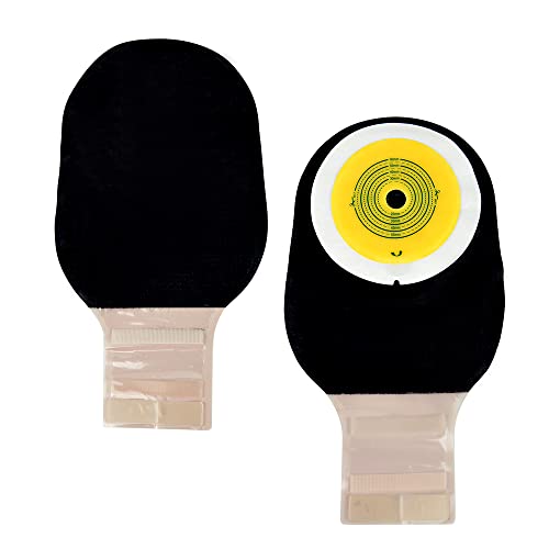 Black Ostomy Bags, One Piece Drainable Appliance, Cut to Fit Superior Colostomy Bags - Ostomy Bag Supplies - Open 10pcs/Box