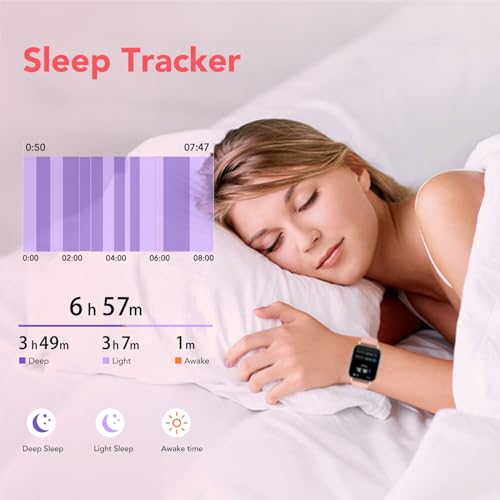 Smart Watches for Women, 1.85" Smart Watch IP68 Waterproof, 112+ Sport Modes Fitness Activity Tracker, Heart Rate Sleep Monitor, Pedometer, Fitness Watch for Android iOS