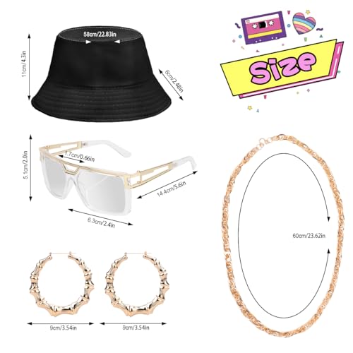 WILDPARTY 80s 90s Outfit for Women, Unisex Hip Hop Costume Baseball Jersey Shirt Yoga Pants Rapper Accessories