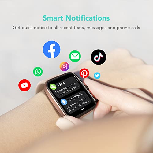 SKG Smart Watch for Women, Fitness Tracker 5ATM Swimming Waterproof, Health Monitor for Heart Rate, Blood Oxygen & Sleep, 1.7'' Touch Screen Smartwatch Fitness Watch for Android-iPhone iOS, V7