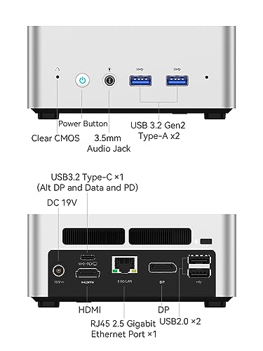 MINISFORUM UN1290 Mini PC 12th Gen Core i9-12900HK(14C/20T) Mini Computer 32G RAM+1TB SSD, HDMI/DP/USB-C 4K@60Hz Outputs, 2.5'' HDD Slot, WiFi 6E/BT5.2/2.5G LAN, 4xUSB Port Desktop Computer