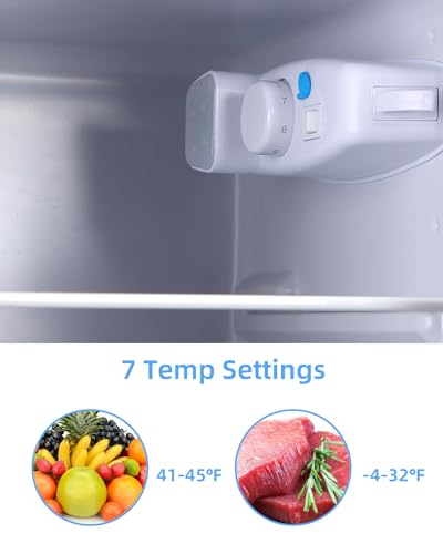 3.5 Cu.Ft Mini Fridge with Freezer, 2 Door Design Small Refrigerator, 7 Level Adjustable Thermostat, Compact Fridge for Dorm, Office, Kitchen and Apartment(Silver)