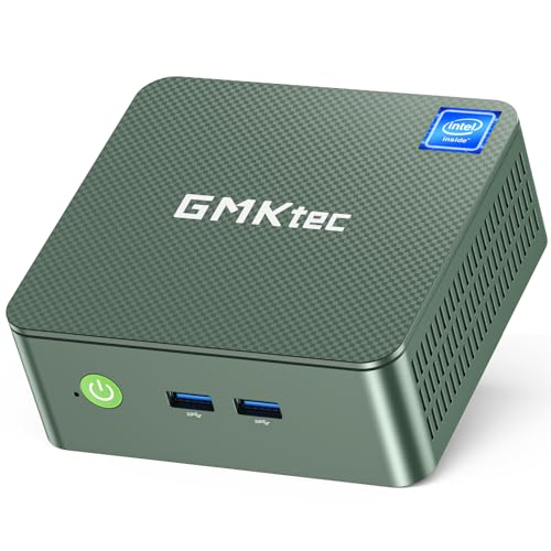 GMKtec Mini PC N100, G3 Intel Alder Lake N100 Preinstalled Windows 11 Pro (3.4GHz), 8GB DDR4 RAM 256GB PCIe M.2 SSD, Desktop Computer 4K Dual HDMI/USB3.2/WiFi 6/BT5.2/2.5G RJ45 for Office, Business