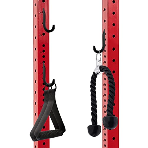 6PCS Squat Rack Holder Attachments for Home Gym Storage Heavy Duty Weight Rack Holder with Storage Hook for Resistance Bands Barbell Collars and Gym Accessories Gym Organization Made Easy with