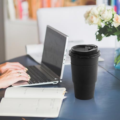 100 Pack 16 oz Disposable Coffee Cups with Lids and Sleeves, To Go Paper Cups,Hot & Cold Drinks Cups for Tea, Coffee, Water, Hot Chocolate, Paper Coffee Cups Ideal for Home,Cafes,Restaurant,Store