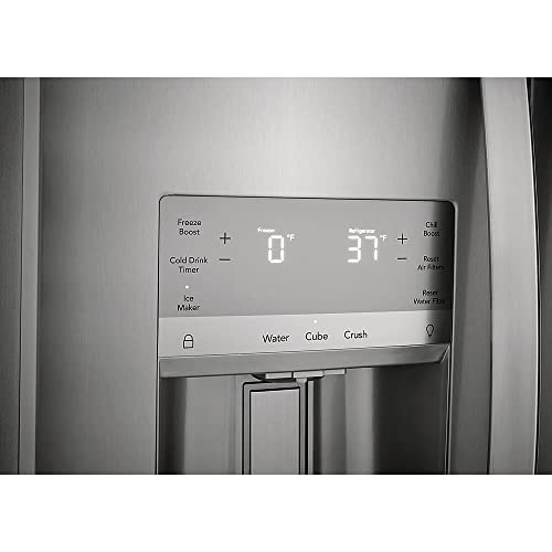 Frigidaire GRSS2652AF 36" Gallery Series Freestanding Side by Side Refrigerator with 25.6 cu. ft. Capacity, 3 Glass Shelves, Crisper Drawer, Ice Maker, Energy Star Certified in Stainless Steel