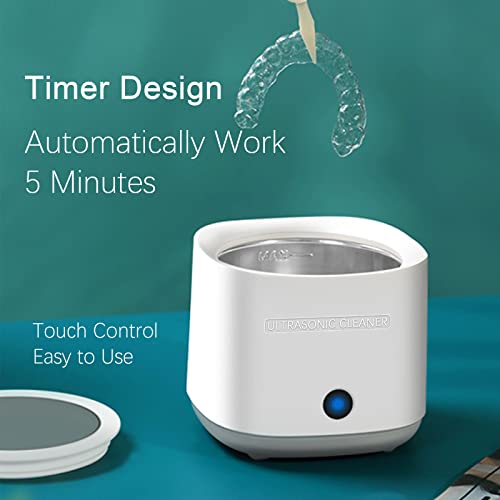 Ultrasonic Cleaner 30W for Dentures, Retainer, Mouth Guard, Aligner, Whitening Trays, Professional Dental Ultrasonic Cleaner Machine 180ml for All Dental Appliances, Jewelry, and More