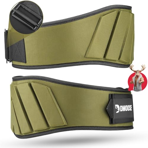 DMoose Fitness Weight Lifting Belt, Comfortable Lumbar & Back Support, Auto Locking Weight Belt to Keep Body in Proper Shape, 6 Inch Gym Belt for Squats, Deadlift, Cross Training for Men & Women