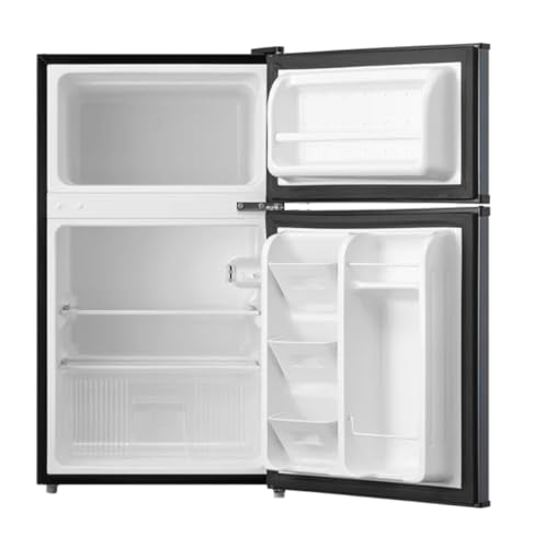 Mini Fridge with Freezer, 3.2 Cu ft, 2 Doors, Stainless Steel, King Arctic