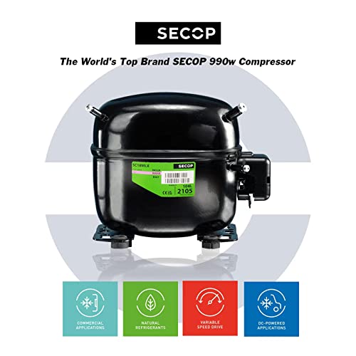 22" Commercial Ice Maker Machine 450LBS/24H with 350LBS Storage Bin, 990W SECOP Compressor, 182 Full Cube Ice Ready in 8-15 min, Air Cooled, Industrial Ice Machine for Business