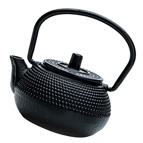 Alipis Iron Tea Kettle Tea Small Tea Kettle Cast Iron Teapot Dollhouse Furniture Model Tabletop Decoration, 2.83X2.75X1.69 in