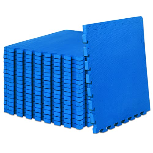 ProsourceFit Extra Thick Puzzle Exercise Mat, EVA Foam Interlocking Tiles for Protective, Cushioned Workout Flooring for Home and Gym Equipment