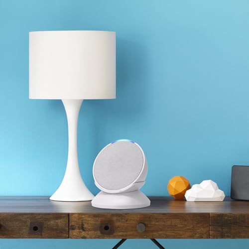 Stand for Echo Pop - Desktop Holder Mount for Echo Pop,Built-in Cable Management,Glacier White