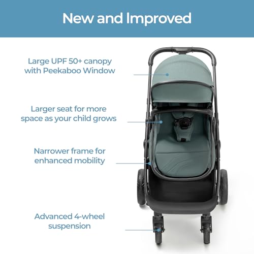 Mompush Wiz 2-in-1 Convertible Baby Stroller with Bassinet Mode - Foldable Infant Stroller to Explore More as a Family - Toddler Stroller with Reversible Stroller Seat
