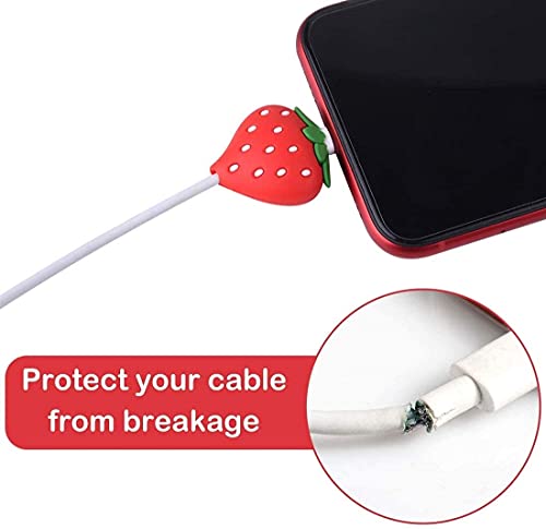 21 Piece USB Charger Protector, Suitable for iPhone iPad Cable, Fruit bite Charging Protector and Cable Holder, Charging Cable Protector, Mobile Phone Accessory Cable Partner